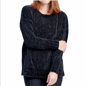 Seven7 Chenille Pullover black Medium NWT